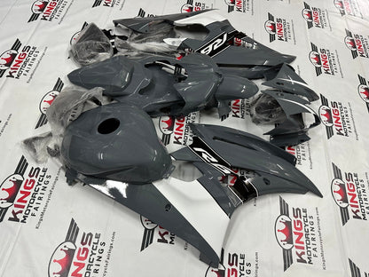 Yamaha YZF-R6 Fairings (2006-2007) Nardo Gray, White, Black Stripe at KingsMotorcycleFairings.com