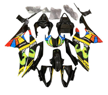 Yamaha R6 Fairings (2008-2016) Black, Multicolor Movistar at KingsMotorcycleFairings.com