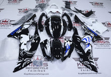 Yamaha YZF-R6 Fairings (2008-2016) Black, White, Blue Japanese Geisha at KingsMotorcycleFairings.com