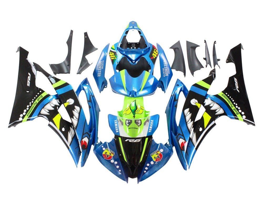 Yamaha R6 Fairings (2008-2016) Blue, Green, Shark at KingsMotorcycleFairings.com