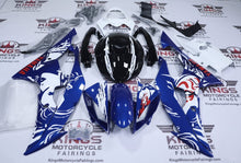 Yamaha YZF-R6 Fairings (2008-2016) Blue, White, Black, Red Japanese Geisha at KingsMotorcycleFairings.com