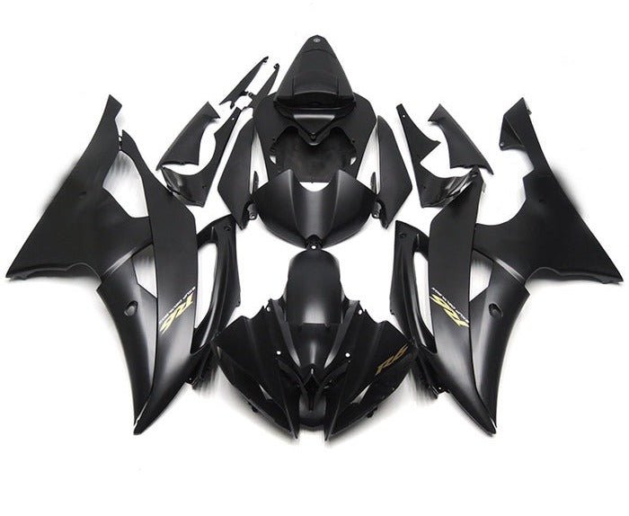 Yamaha YZF-R6 Fairings (2008-2016) Flat Black, Gold at KingsMotorcycleFairings.com