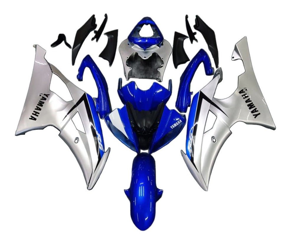 Yamaha YZF-R6 Fairings (2008-2016) Gloss Blue, Silver, Black at KingsMotorcycleFairings.com