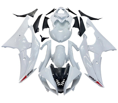 Yamaha R6 Fairings (2008-2016) Gloss White, Red Triangle at KingsMotorcycleFairings.com