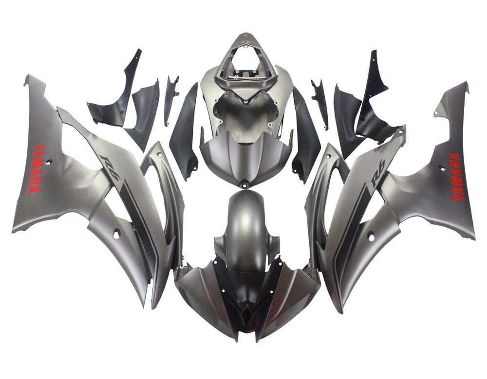 Yamaha R6 Fairings (2008-2016) Matte Silver, Red, Black at KingsMotorcycleFairings.com