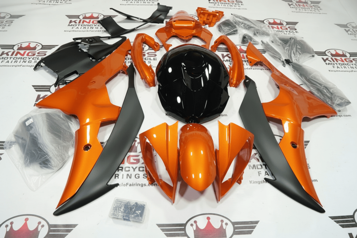 Yamaha YZF-R6 Fairings (2008-2016) Orange, Black, Matte Black at KingsMotorcycleFairings.com