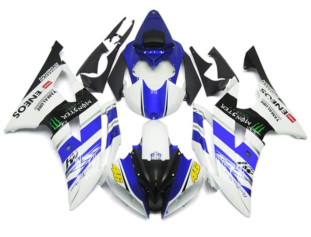 Yamaha YZF-R6 Fairings (2008-2016) White, Blue #46 M1 at KingsMotorcycleFairings.com