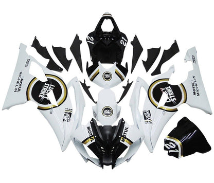 Yamaha YZF-R6 Fairings (2008-2016) White, Gold, Black Lucky Strike at KingsMotorcycleFairings.com