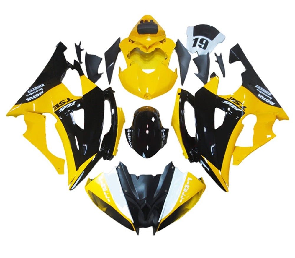 Yamaha R6 Fairings (2008-2016) Yellow, Black, White from KingsMotorcycleFairings.com