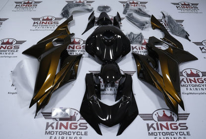 Yamaha YZF-R6 Fairings (2017-2022) Black, Dark Gold at KingsMotorcycleFairings.com