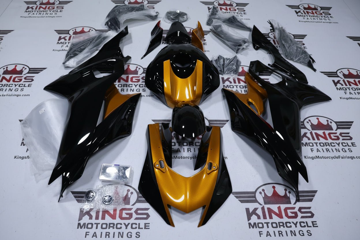 Yamaha YZF-R6 Fairings (2017-2022) Black, Gold at KingsMotorcycleFairings.com