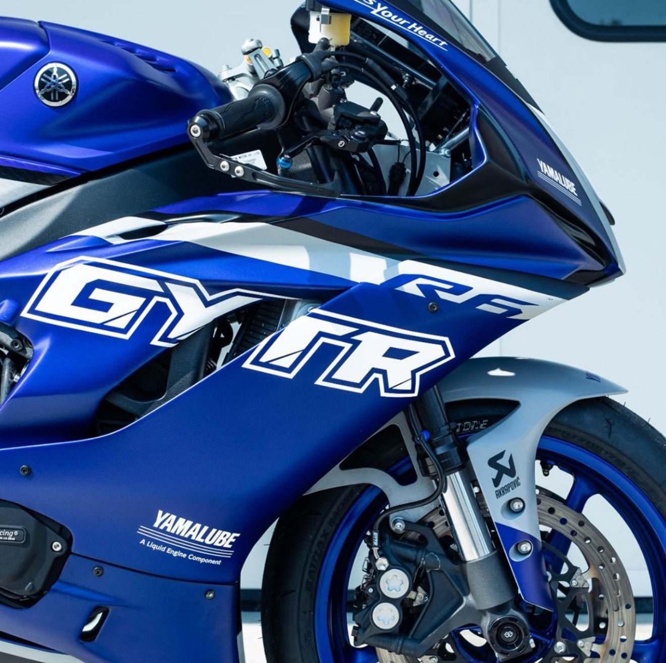 Yamaha YZF-R6 Fairings (2017-2022) Blue Gloss, White GYTR by KingsMotorcycleFairings.com