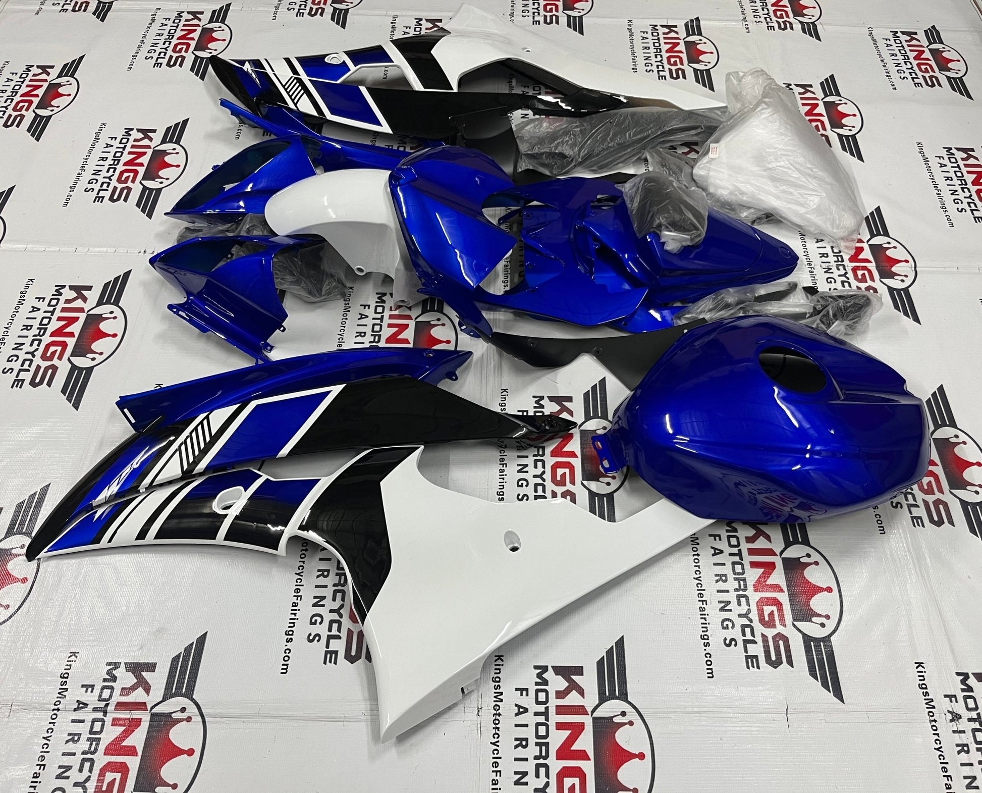 Yamaha YZF-R6 (2008-2016) Dark Blue, White & Black Fairings at KingsMotorcycleFairings.com