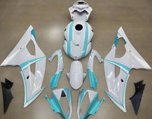 Yamaha YZF-R6 (2008-2016) White, Mint Blue Fairings at KingsMotorcycleFairings.com