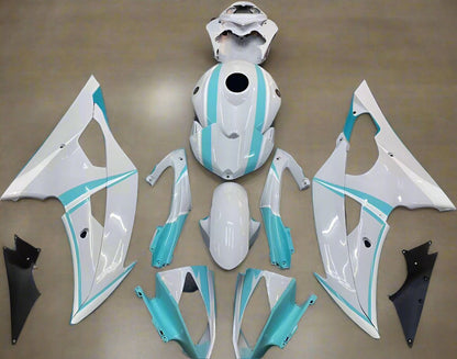 Yamaha YZF-R6 (2008-2016) White, Mint Blue Fairings at KingsMotorcycleFairings.com