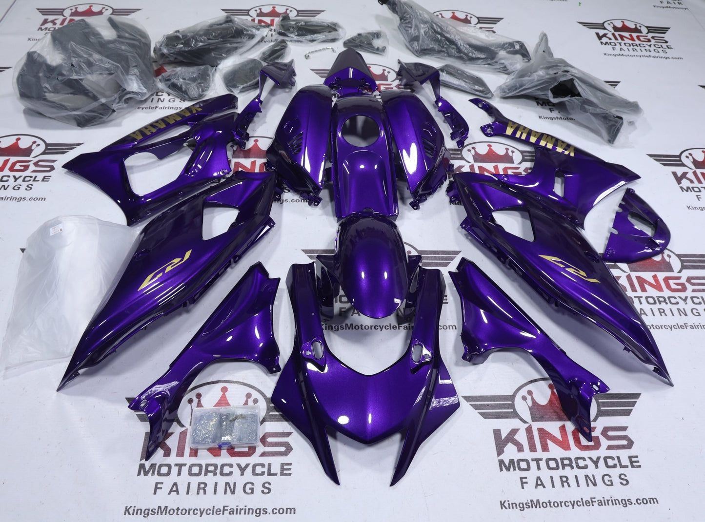 Yamaha YZF-R7 Fairings (2021-2025) Purple Metallic, Gold from KingsMotorcycleFairings.com