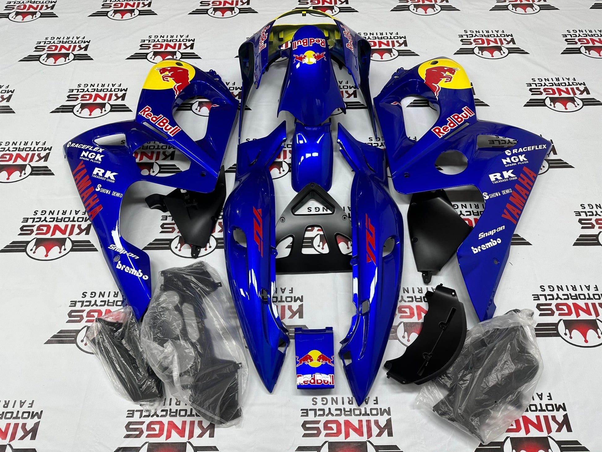 Yamaha YZF600R Fairing Set (1998-2007) Blue Red Bull from KingsMotorcycleFairings.com