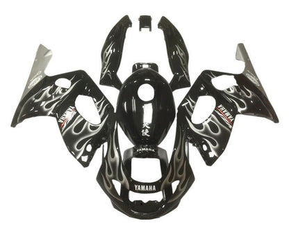 Yamaha YZF600R Thundercat (1998-2007) Black, White, Gray Flames at KingsMotorcycleFairings.com
