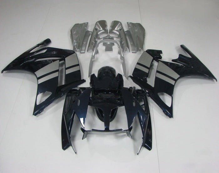 Yamaha FJR1300 Fairings (2007-2012) Black, Silver Stripes from KingsMotorcycleFairings.com