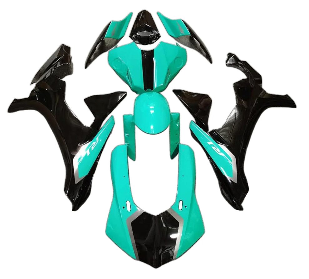 Yamaha R1 Fairing kit (2020-2025) Blue Turquoise, Black, Silver at KingsMotorcycleFairings.com