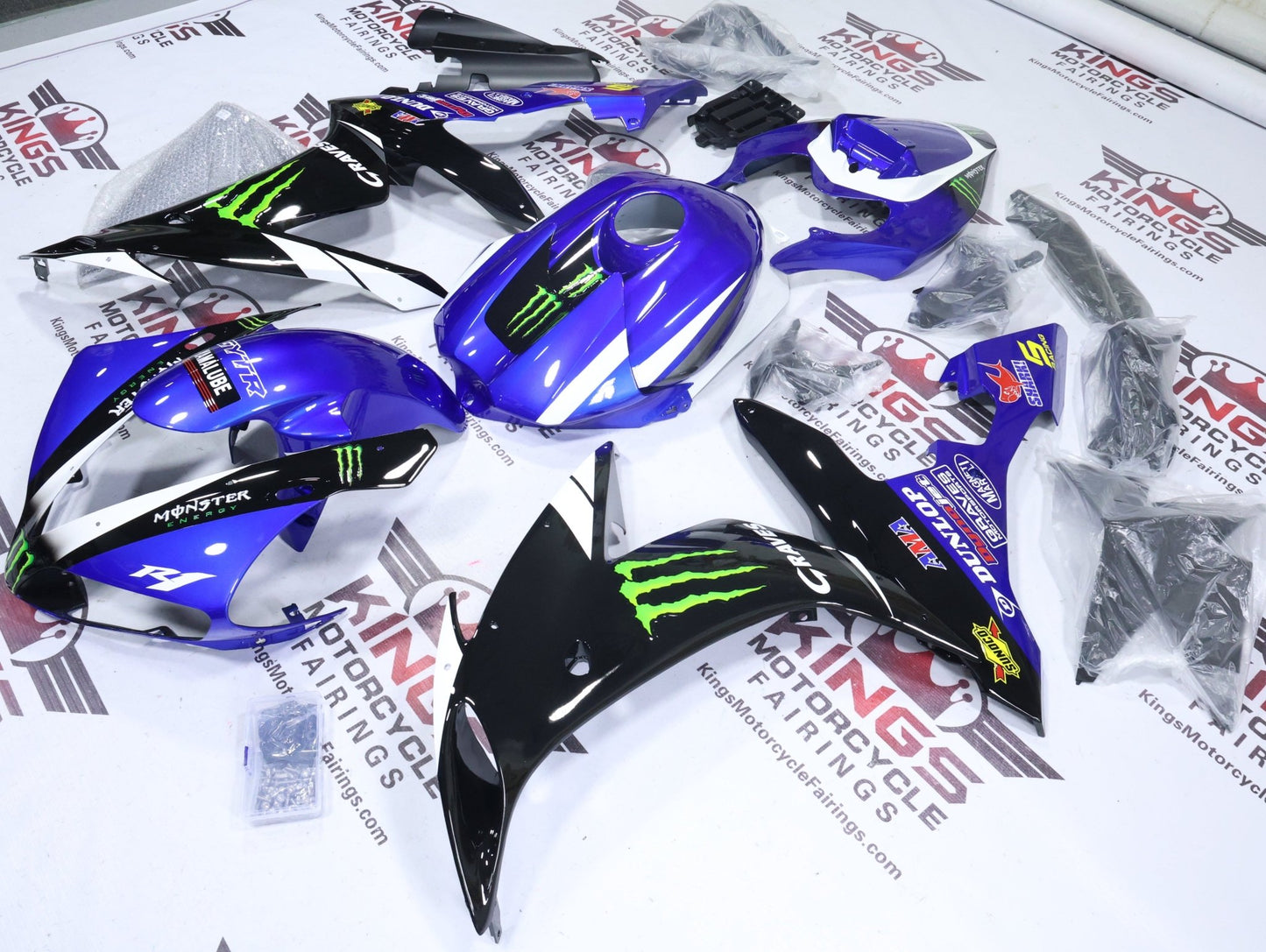 Yamaha R1 Fairings (2004-2006) Blue, Black, Green Monster at KingsMotorcycleFairings.com