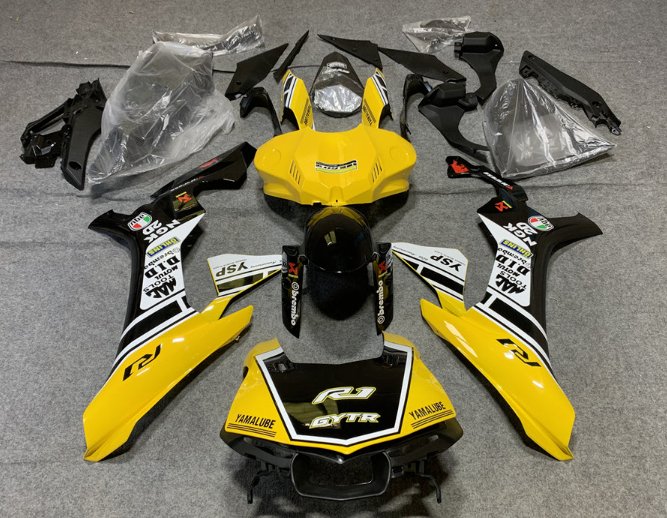 Yamaha R1 Fairings (2020-2025) Yellow, Black, White GYTR at KingsMotorcycleFairings.com
