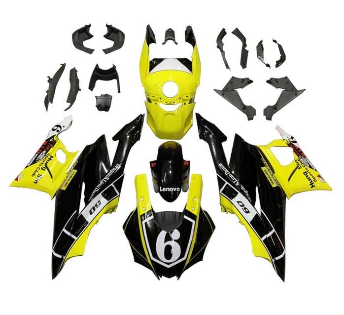 Yamaha R3 Fairings (2019-2021) Yellow, Black, White Lenovo at KingsMotorcycleFairings.com