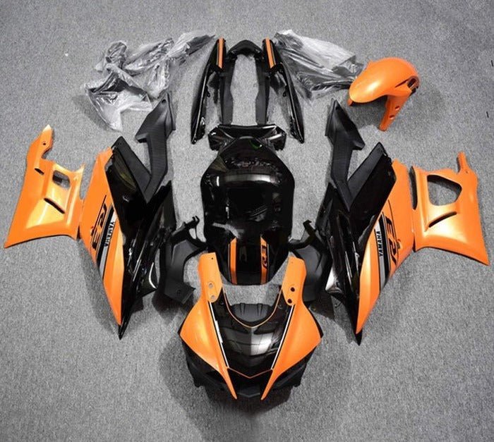 Yamaha R3 Fairings (2022-2024) Orange, Black at KingsMotorcycleFairings.com