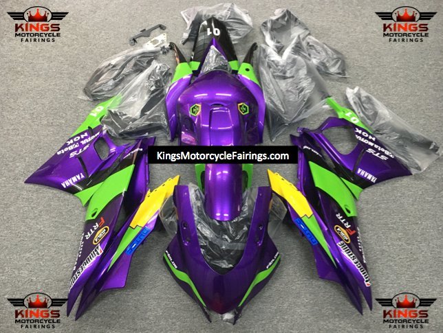 Yamaha R3 Fairings (2022-2024) Purple, Green at KingsMotorcycleFairings.com