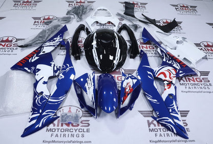 Yamaha R6 Fairings (2008-2016) Blue, White, Black, Red Japanese Geisha at KingsMotorcycleFairings.com