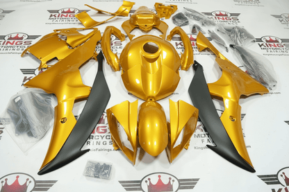 Yamaha R6 Fairings (2008-2016) Gold, Matte Black from KingsMotorcycleFairings.com