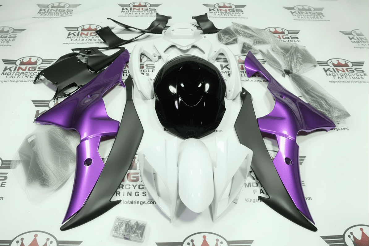 Yamaha R6 Fairings (2008-2016) White, Purple, Black, Matte Black at KingsMotorcycleFairings.com