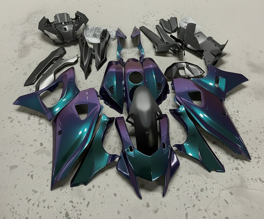 Yamaha R7 Fairing Kit (2021-2025) Chameleon Green, Purple at KingsMotorcycleFairings.com