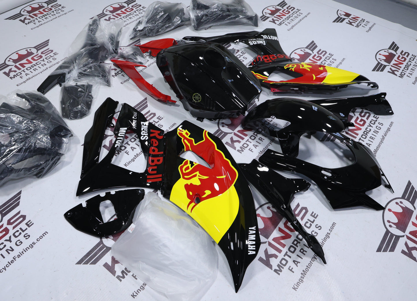 Yamaha R7 Fairing Set (2021-2025) Black, Yellow, RedBull at KingsMotorcycleFairings.com