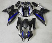 Yamaha R7 Fairings (2021-2025) Faux Carbon Fiber, Blue, Silver from KingsMotorcycleFairings.com