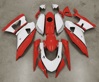 Yamaha R7 Fairings (2021-2025) Red, White, Black Stripe from KingsMotorcycleFairings.com