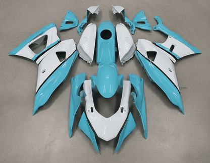 Yamaha R7 Fairings (2021-2025) White, Turquoise Blue from KingsMotorcycleFairings.com