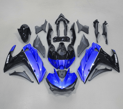 Yamaha YZF-R3 Fairings (2015-2018) Blue, Black, White Pinstripe at KingsMotorcycleFairings.com