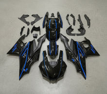 Yamaha YZF-R3 Fairings (2019-2021) Black, Blue Stripes at KingsMotorcycleFairings.com