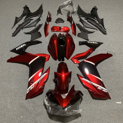 Yamaha YZF-R3 Fairings (2022-2024) Dark Red, Black, White at KingsMotorcycleFairings.com