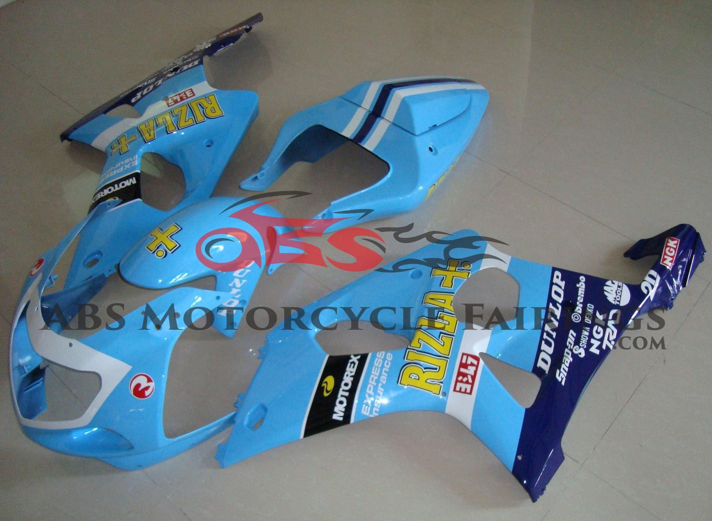 Suzuki GSXR1000 Fairings (2000-2002) Light Blue, White, Dark Blue Rizla at KingsMotorcycleFairings.com