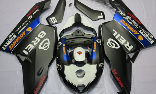 Matte Black Breil Fairing Kit for a 2003 & 2004 Ducati 749 motorcycle