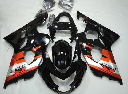 Black and Orange Fairing Kit for a 2004 & 2005 Suzuki GSX-R600 motorcycle