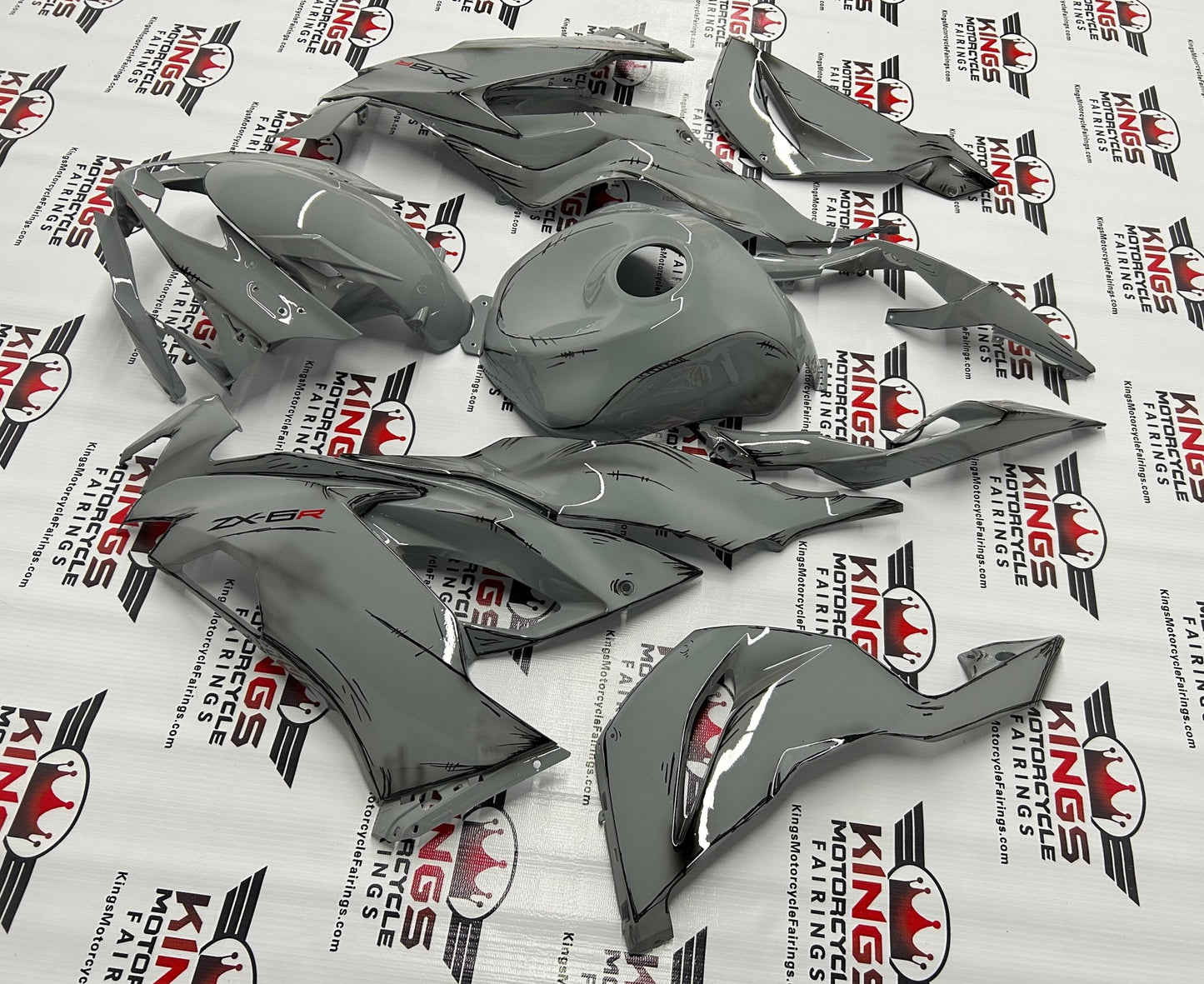 FAIRING KIT FOR A KAWASAKI NINJA ZX6R 636 (2019-2023) NARDO GRAY at KingsMotorcycleFairings.com