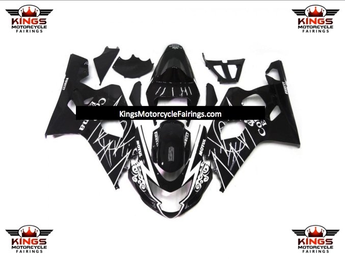 Suzuki GSXR600 (2004-2005) Black & White Tribal Corona Fairings