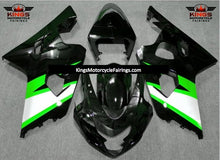Black, Green and Silver Fairing Kit for a 2004 & 2005 Suzuki GSX-R600 motorcycle