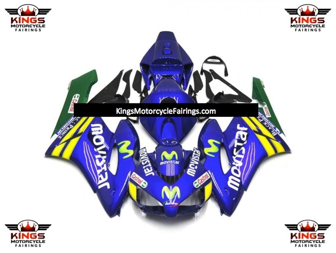 Blue Movistar Fairing Kit for a 2004 and 2005 Honda CBR1000RR motorcycle