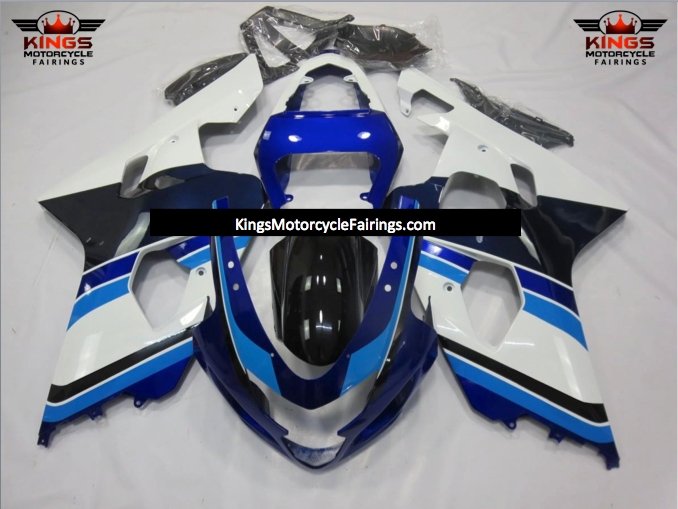 Suzuki GSXR600 (2004-2005) Blue, White, Light Blue, Black & Dark Blue Fairings