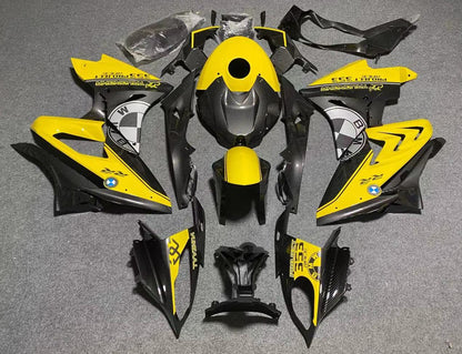 Yellow and Faux Carbon Fiber Fairing Kit for a 2019, 2020, 2021, 2022 BMW S1000RR motorcycle from KingsMotorcycleFairings.com