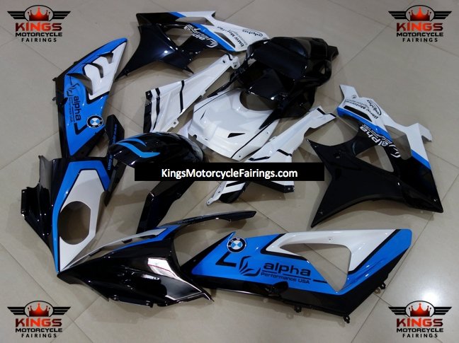 BMW S1000RR Fairings (2009-2014) Black, Blue, White Alpha by KingsMotorcycleFairings.com